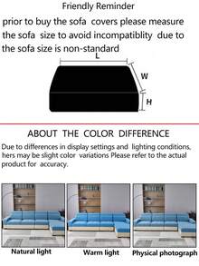 1件装弹力沙发套，防水防滑，四季通用，可机洗，宠物友好，适用于卧室和客厅的L型及1/2/3/4座沙发，柔软面料家具保护套 - 寶藍色 - 查看 12