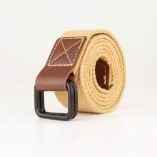 Casual Canvas Belt With Buckle, Suitable For Teens, Students, Military Training, Unisex