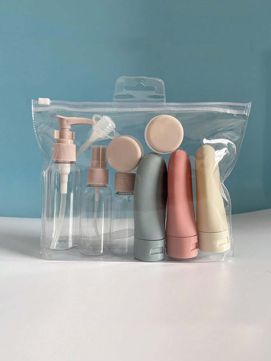 Travel Refillable Bottle Set Spray Lotion Shampoo Shower Gel Tube Bottling Cosmetic Empty Liquid Container Portable Tool Refill Graduation