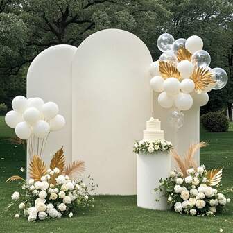 1/3 stuks boogachtergrond, 5,9 ft, 6,56 ft, 7,2 ft beige bruiloftsbooghoes, dubbelzijdige polyester boogachtergrond, ronde boogachtergronddoek voor bruiloften, verjaardagsfeesten, boogstandaarddecoratie (boog niet inbegrepen, alleen doek), geschikt voor bruiloften, verjaardagen, jubileums, afstudeerceremonies en feestdecoratie, multifunctionele evenementenafdekking | moderne booghoes | duurzame stof, bruiloftsdecoratie