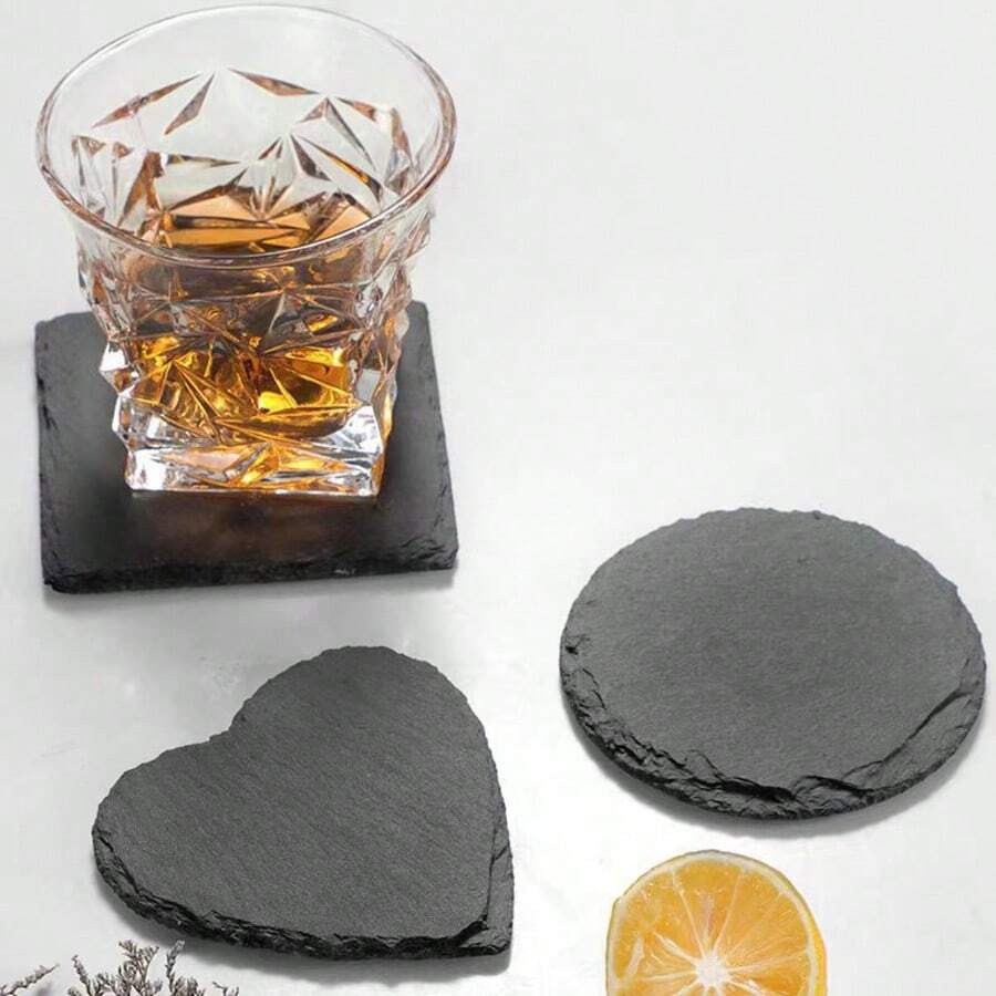 Square And Round Placemats,Heart-Shaped Slate Hot Pads For Dining Table And Countertop - Multicolor - View 1