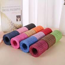 285g Raffia Yarn, Handmade DIY Knitting Bamboo Fiber Paper Yarn, Colored Bundling Ropes For Gift Box, Used For Making Summer Sun Hats, Slippers, Storage Baskets, Bags, Hanging Decorations And More. 1 Bag = 285g = 3 Pieces