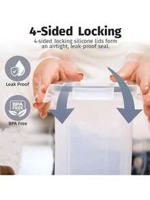 4pcs 4L Food Storage Container With Lid, Candy Jars With Lids, Biscuit Tea Candy Can, Pet Snack Can, Kitchen Pantry Organization And Storage, Dry Food Canisters For Cereal, Pasta, Flour, Sugar, Food Preservation Bottle, Home Kitchen Supplies - Black and White - View 11