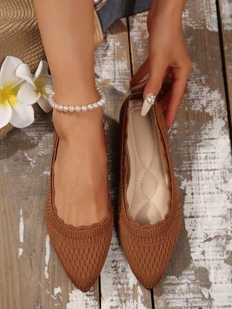 全新优雅纯色荷叶边/荷叶边平底鞋，适合所有季节的时尚休闲度假家居服