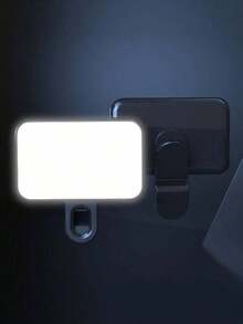 1 件 LED 自拍环形灯，3 种颜色模式便携式夹式化妆灯，可充电补光灯，适用于手机、相机、电脑、直播、Zoom 会议