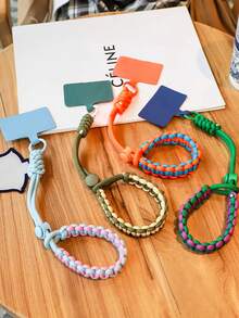 1 pieza Cordón ajustable para teléfono móvil, cuerda corta tejida a mano, anti-robo y anti-caída, funda universal duradera para teléfono móvil - Correa corta para teléfono móvil - Ver 6