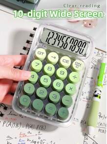 1pc Gradient Dopamine Calculation Mechanical Keyboard Round Shape, 10 Digit Large Display Suitable For Finance, Accounting, Students, Office Use, Ins Style, High-End Color, High Cost Performance (Random Shipment Of New And Old Versions)Need To Prepare Two Pcs AAA Battery 1.5v,School Supplies,Back To School