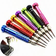 5合1精密螺絲起子組，多功能眼鏡與手機維修工具組，S2鋼磁性口袋螺絲起子，人體工學設計，舒適握感，中空頭儲存設計，方便攜帶 - 彩色 - 查看 1