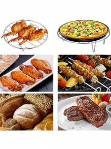 1pc Cooking Rack Round Stainless Steel, Steamer Rack. KitchenTools, High Foot Steaming Rack, Four-Cornered CookingSteamer, Steaming Rack,Kitchen Tools,KitchenSupplies,Food,Kitchen,Travel,Kitchen Ltems,Kitchen Tools,Kitchen Things