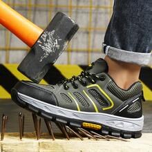 GUYISA 6kV Insulated Safety Shoes For Men, Anti-Puncture, Anti-Smash, Toe Cap, Patchwork Design, Soft, Green, Work/Hiking Functional Shoes - Green - View 4