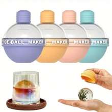 4 Pieces Of Spherical Ice Molds (Multicolored Random), Whiskey Ice Molds, Candy-Colored Ice Ball Making Molds, Round Silicone Ice Cube Molds, 2.5-Inch Ball Ice Molds, Suitable For Whiskey, Coffee, Cocktails, Are Wonderful Gifts For Mother's Day, Easter, And Other Holidays.