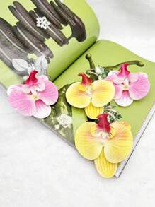 2pcs Colorful Lifelike 3D Orchid Flower Cluster Exaggerated Shoe Clips With Metal Clips, Removable Shoe/Clothing DIY Decorations