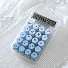 1pc Gradient Dopamine Calculation Mechanical Keyboard Round Shape, 10 Digit Large Display Suitable For Finance, Accounting, Students, Office Use, Ins Style, High-End Color, High Cost Performance (Random Shipment Of New And Old Versions)Need To Prepare Two Pcs AAA Battery 1.5v,School Supplies,Back To School