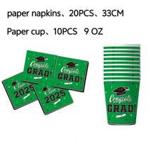 30pcs/Set Party Disposable Paper Napkins, Cups, 6 Colors (20pcs Napkins, 10pcs Cups), Suitable For Theme Parties, Gatherings, Daily Use, Home