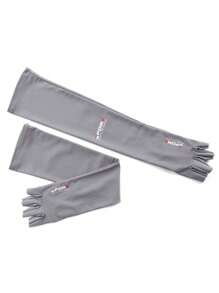 1 Pair Unisex Anti-UV Cooling Arm Sleeves With Half Finger Gloves, Summer Sunscreen Sweat Absorbing Arm Guards With Non-Slip Palm, Sun Protection Ice Sleeves For Men And Women, Outdoor Sports, Cycling, Driving, Ice Feeling Half Finger Touch Screen Sleeves, UV Resistant Arm Protection Gloves, Thin Long Arm Ice Sleeves