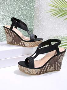 Modne sandały na platformie z krzyżującymi się paskami, wodoodporne, grube podeszwy, klinowe, wsuwane kapcie, wygodne, lekkie, seksowne, wysokie obcasy, odpowiednie na imprezę, wakacje, plażę, duże rozmiary