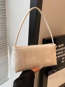 女士时尚简约百搭腋下包，时尚办公室通勤小方形单肩斜挎包 - 白色 - 查看 6