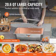 5-Pan Commercial Food Warmer, 5 X 20.6QT Electric Steam Table, 3750W Professional Buffet Catering Food Warmer With Acrylic Sneeze Guard, Food G,Rade Stainless Steel Server For Party Restaurant - 5-pan 5 X 20.6QT - View 3