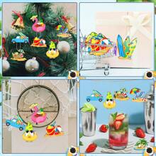 8/16/24/32 szt. Letnia drewniana dekoracja wisząca, lody na plaży w kształcie deski surfingowej i arbuza, artykuły na imprezę na Hawajach; Możesz powiesić je na ścianie, drzewach, w szafie lub w dowolnym innym miejscu, świetne letnie prezenty dla przyjaciół i uczniów!