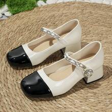 Einfarbige Preppy Schulmädchen Mary Jane Schuhe, bohemianischer Frühlingsneuankömmling vielseitiger französischer Stil High Heel kleine Lederschuhe, Plateausohlen