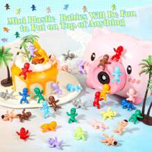 10/50/100 piezas- Miniatura de bebés de plástico de colores variados, figuritas de bebé de plástico pequeñas a granel para juegos de baby shower, cubitos de hielo, etc.