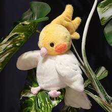 1 件可爱卡通鹦鹉毛绒手偶 - 柔软的聚酯纤维鸟玩具，适合年轻人和父母，灰色/白色/绿色/蓝色/黄色的互动礼物，非常适合玩耍，互动游戏玩具 | 充满活力的毛绒玩具 | 柔软的聚酯纤维玩具，鹦鹉玩具 - 彩色 - 查看 11