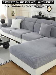 1 Vỏ bọc ghế sofa co giãn mọi mùa, Vỏ bọc đệm ghế sofa chống trượt tối giản hiện đại, vải dày, che phủ toàn bộ, Vỏ bảo vệ ghế sofa chống bụi, chống bẩn, có thể giặt bằng máy, Thích hợp cho phòng ngủ, văn phòng, phòng khách, ghế sofa hình chữ L và ghế 1/2/3/4 chỗ ngồi, Vỏ bảo vệ đồ nội thất bằng vải nhung - Màu xám trăng - Xem 7