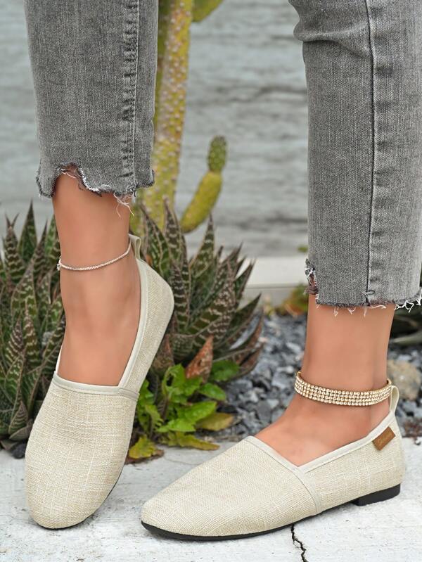 Women's Fashion Flat Round Toe Slip-On Casual Loafers, Quilted Bohemian Vacation Elegant Quilted Sandals For Beach, Wedding, Party, Office, Home, Spring/Summer