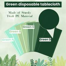 1pc Green Plastic Tablecloth | Light Green Disposable Waterproof Tablecloth, 4 Green Color Options, Sage Green Tablecloth, 54x108 Inches, Fits 6-8 Ft Rectangular Tables, Indoor Outdoor Party, Birthday, Wedding, Baby Shower Decor