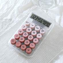 1pc Gradient Dopamine Calculation Mechanical Keyboard Round Shape, 10 Digit Large Display Suitable For Finance, Accounting, Students, Office Use, Ins Style, High-End Color, High Cost Performance (Random Shipment Of New And Old Versions)Need To Prepare Two Pcs AAA Battery 1.5v,School Supplies,Back To School