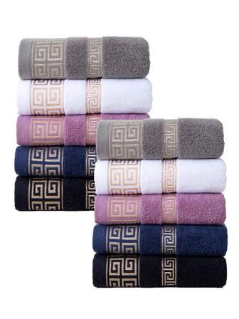 1/5 件长方形毛巾，多色，简约，提花格子图案，吸水快干，柔软，适用于浴室、厨房、旅行、节日礼物、健身房、户外、酒店、沙龙、男女通用、所有季节、学校、返校、旅行、旅行必需品、家居必需品、毛巾、皮肤护理