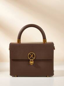 1 件高品质经典盒装设计女士单肩包，多功能可锁顶部手柄斜挎包，礼盒包装，优雅奢华时尚盒装包，适合时尚女性，生日、情人节、母亲节礼物的理想之选