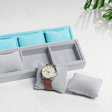 1 peça de alta qualidade veludo gelado camada única travesseiro relógio mostrador pulseira suporte de exibição caixa de armazenamento organizador caixa de armazenamento presentes de viagem - Multicolorido - Ver 6