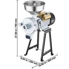 Electric Grain Mill Grinder, 3000W Spice Grinders, Commercial Corn Mill With Funnel, Thickness Adjustable Powder Machine, Heavy Duty Feed Flour Cereal Mill Wheat Grinders, Dry & Wet Grinder - aluminum Dry & Wet Grinder - 查看 9