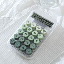 1pc Gradient Dopamine Calculation Mechanical Keyboard Round Shape, 10 Digit Large Display Suitable For Finance, Accounting, Students, Office Use, Ins Style, High-End Color, High Cost Performance (Random Shipment Of New And Old Versions)Need To Prepare Two Pcs AAA Battery 1.5v,School Supplies,Back To School