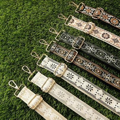 3.8cm/1.5inch Wide Black, Brown, Beige Floral 3D Jacquard Pattern Adjustable, Removable Shoulder Strap, Rotatable, Suitable For Bags, Cameras, Instruments, Travel Accessories, Photography Enthusiasts Gifts, Gifts For Her