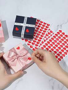 3000/1200/600 件心形贴纸红心贴纸闪光小迷你心形贴纸适用于装饰爱心贴纸奖励情人节婚礼母亲节信封礼盒、小学奖励、返校