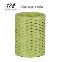 285g Raffia Yarn, Handmade DIY Knitting Bamboo Fiber Paper Yarn, Colored Bundling Ropes For Gift Box, Used For Making Summer Sun Hats, Slippers, Storage Baskets, Bags, Hanging Decorations And More. 1 Bag = 285g = 3 Pieces