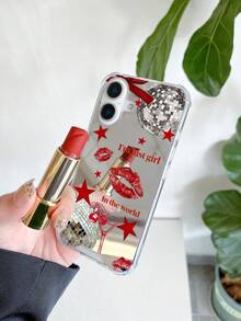 Red Lip Pattern Mirror Shockproof Phone Case, Waterproof, Anti-Shock, Anti-Scratch - Multicolor - View 5