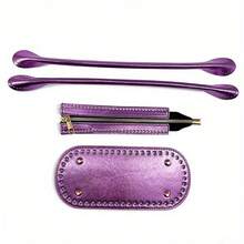 4pcs Handmade DIY Loom Weaving Kit, Including Zippered Bottom, Shoulder Strap, For DIY Wallet Making - Multicolor - View 7