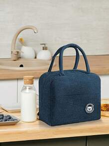 1pc Large Capacity Bear Pattern Insulated Lunch Bag, Waterproof And Oil-Proof Lunch Tote Bag For Students, Office Workers, Reinforced Aluminum Foil Lining, Oxford Cloth Insulated Lunch Box
