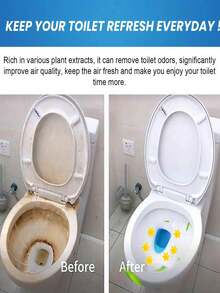 84/14 Floral Toilet Cleaning Gel - Air Freshener, Effective Deodorizer, Long-Lasting Fragrance, Suitable For Bathroom And Toilet, 6 Color & Scent Options, Printed Toilet Cleaning Gel, Floral Toilet Odor Eliminator (1 Sheet Contains 14 Flowers) - Solid Color - View 11