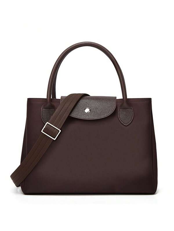 A New Autumn And Winter Product Vintage Neutral Work Commuter Practical Multi-Compartment Zipper Solid Color Nylon Adjustable Shoulder Strap Cross-Body Bag Handbag Computer Bag Tote Bag Square Bag Women's Bag Men's