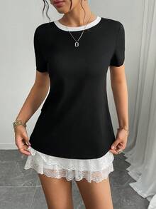 Mobula Sound Damen Bluse mit rückenfreiem Schleifendekor, elegant, lässig, für den Urlaub, süß und schlankmachend, kurzärmlig, geeignet für Frühling und Sommer, Cut Out