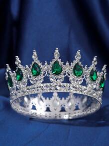 1 Stück Damen Stirnband mit Strass-Krone Dekor, luxuriöse Kopfbedeckung mit königlicher Krone, eleganter Braut-Haarschmuck für Veranstaltungen, Partys und Festlooks