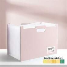 1 pieza Organizador de archivo de documentos vertical grande de 13 ranuras, bolso organizador de escritorio de oficina de gran capacidad para tamaño A4, portátil y multicapa, para almacenamiento de libros de estudiante, vuelta al colegio, útiles escolares - Versión horizontal - Ver 3