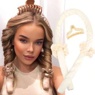 4 件套免热卷发棒，卷发工具，泡沫卷发棒，睡眠大波浪，温和呵护秀发