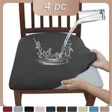 6 pièces Housse de siège de chaise universelle imperméable en soie de lait, housse de siège de chaise de couleur unie brossée et très élastique, housse de chaise douce et confortable, anti-poussière et anti-salissure, convenant aux chaises de salle à manger, aux bureaux et à la décoration de la maison, housses de chaises de salle à manger, ensemble de 4 housses de chaises de salle à manger