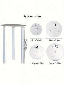 4 Peças (1 Gaxeta, 3 Canudos), Conjunto de Armação de Suporte de Camadas de Bolo, Base de Bolo Reutilizável e Haste de Pino de Bolo, Usado para Estrutura de Bolo de Camadas e Suspensão de Empilhamento de Bolo, Suporte Multiuso de Armação para Bolo