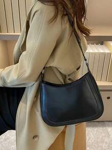 Women's Casual Chic Vintage Color Block Shoulder Bag For Everyday Use - Black - View 10